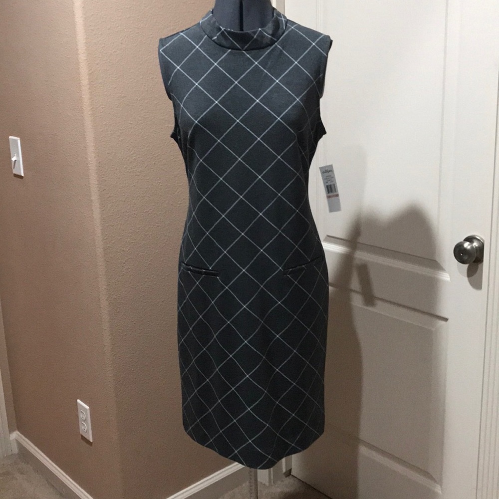 Grey Print Sheath Dress